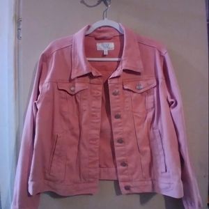 Time and Tru pink jean jacket denium